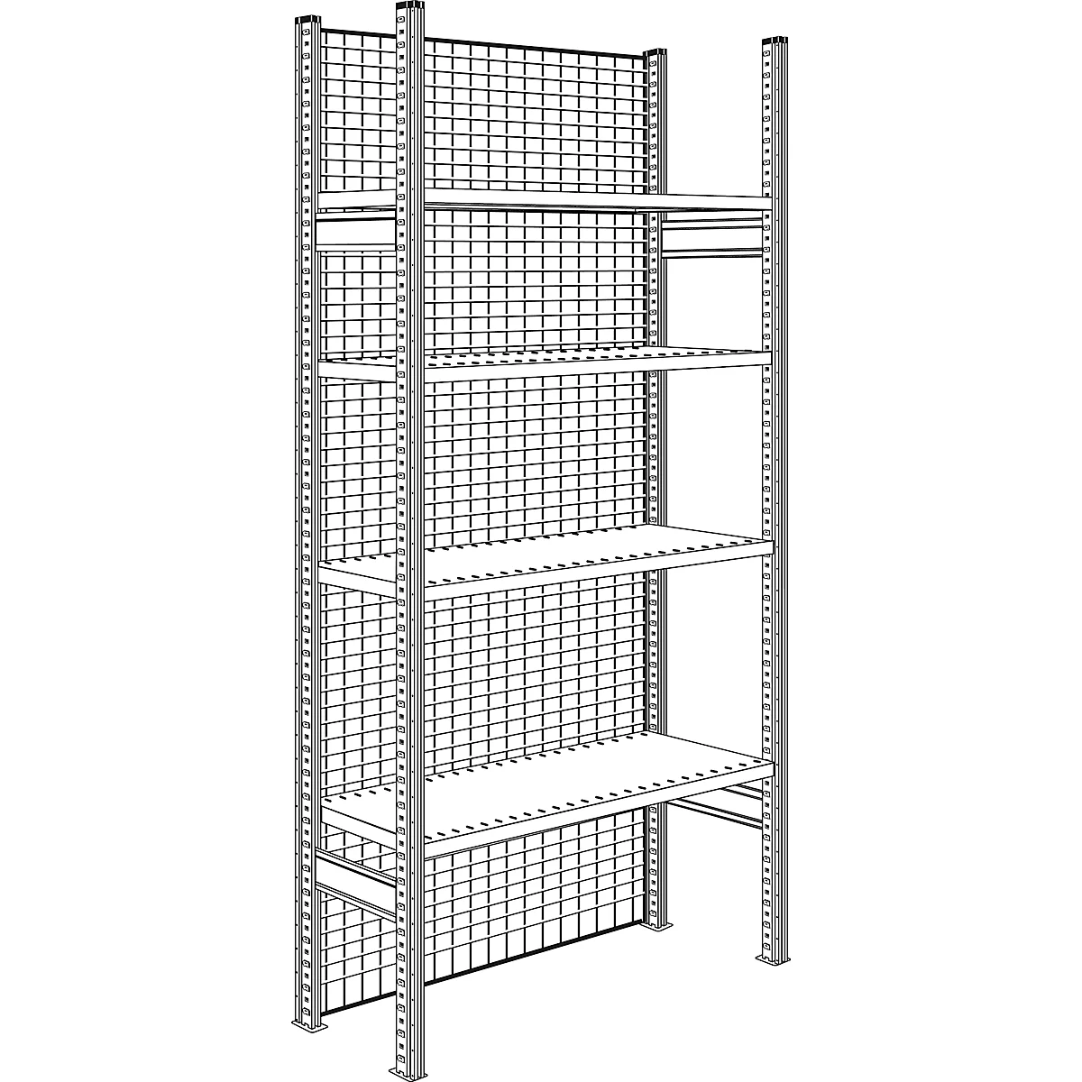 Panneaux arrières grillagés, pour largeur de module 1283 mm, H 2967 mm
